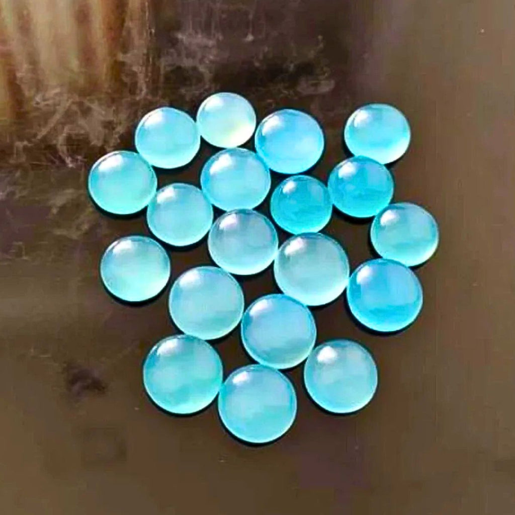 Natural Blue Chalcedony Cabochon Round Shape Fine Quality Loose Gemstone at Wholesale Rates (Rs 20/Carat)