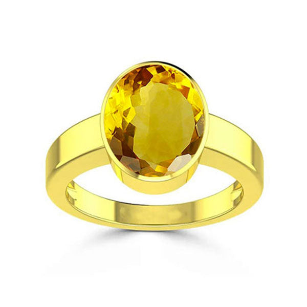 Natural Citrine (Sunella) November month stone Gold Plated Ring to  ratti Simple Oval Shape For Mens Womens ring size IND:6-28