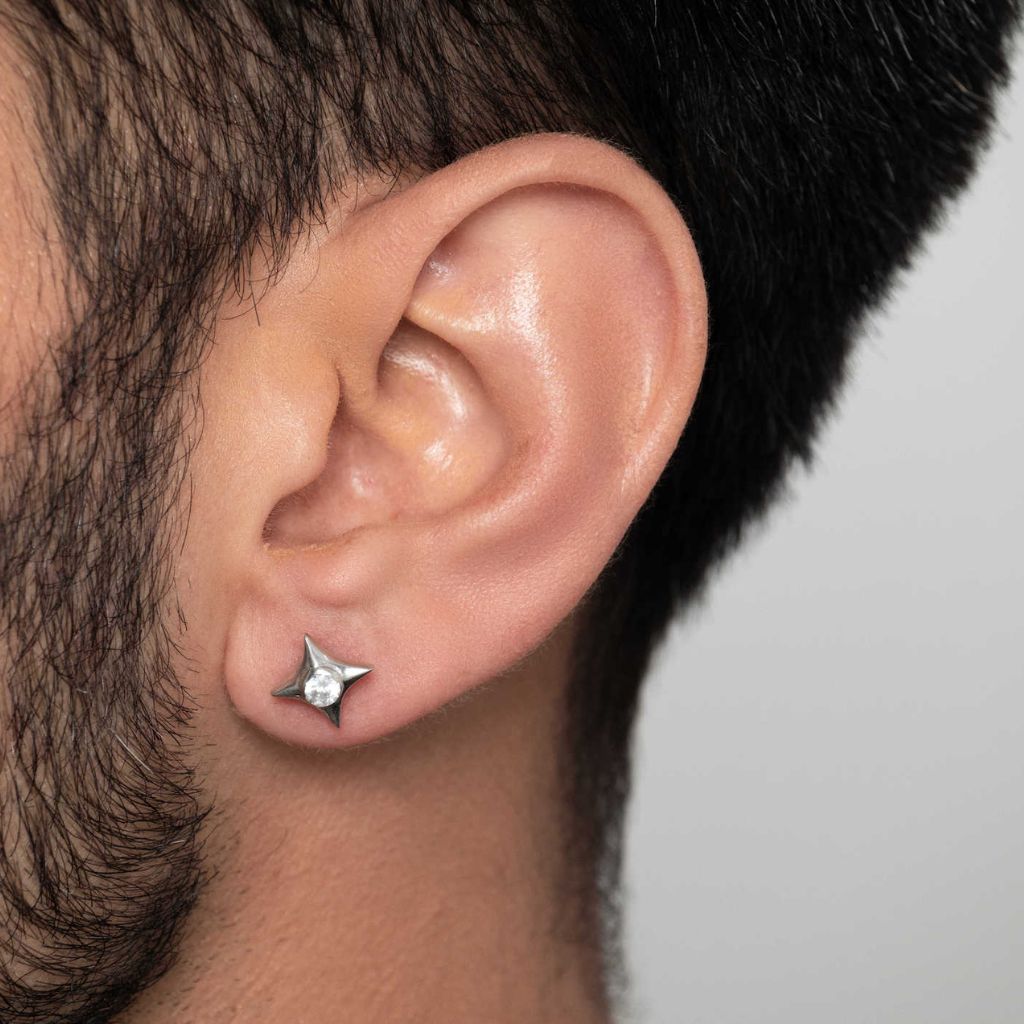 925 Sterling Silver Men's Earrings Bulk Rate 150/Gram Design-28