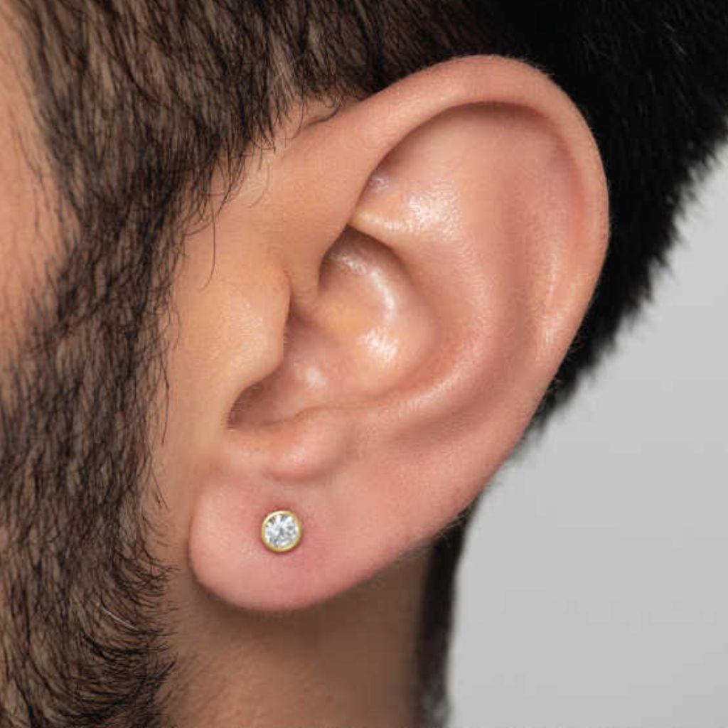 Men's 925 Silver Stud Earrings at Bulk Rate Rs 150/Gram Design 22