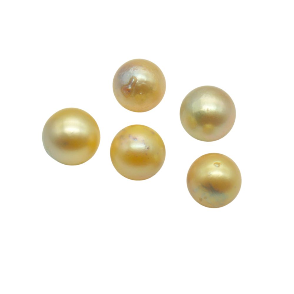 Natural South Sea Golden Pearl Round Shape Fine Quality Loose Gemstone at Wholesale Rates (Rs 150/Carat)