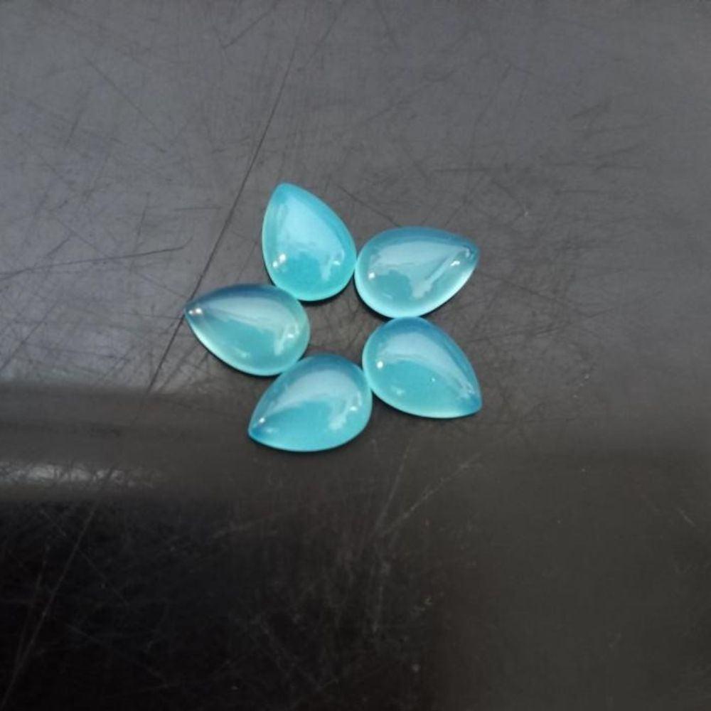 AAA Quality 10 Pieces newest Natural Blue Chalcedony 20x20 mm Trillion cabochons Loose Gemstone Calibrated