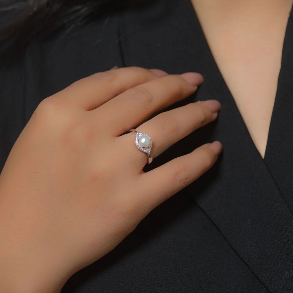 925 Sterling Silver Women's Pearl Rings Bulk Rate 150/Gram Design-23