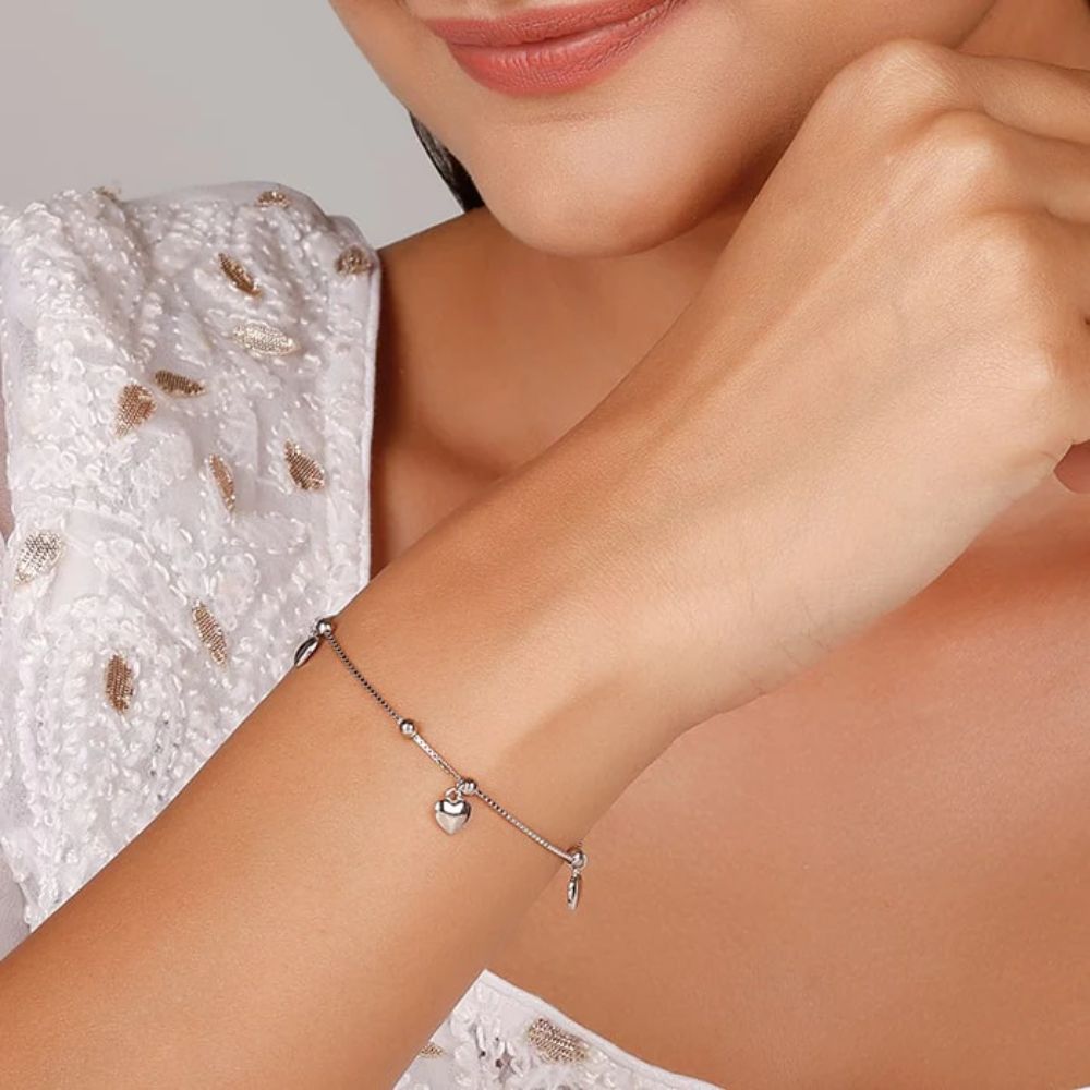 925 Sterling Silver Women's Charm Bracelet Bulk Rate 150/Gram Design-30