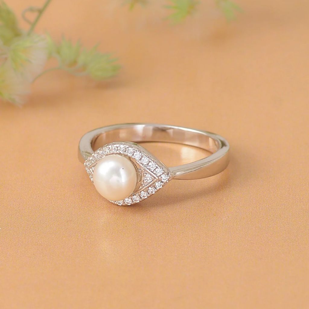 925 Sterling Silver Women's Pearl Rings Bulk Rate 150/Gram Design-23