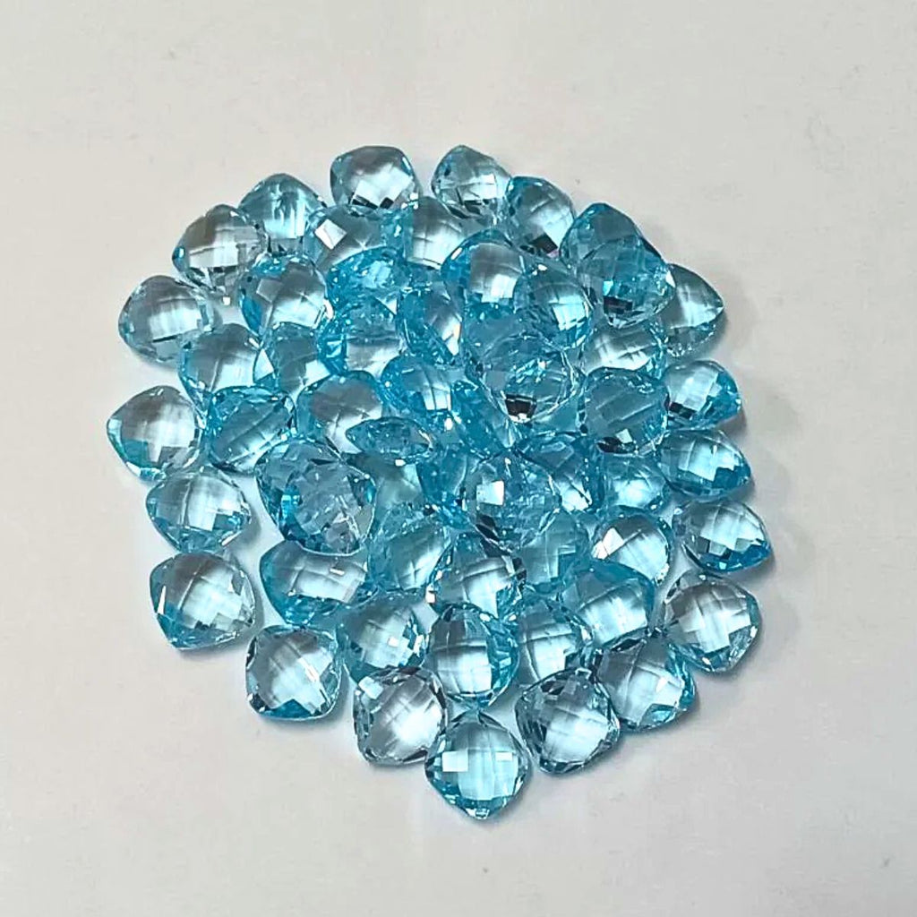 Natural Blue Topaz Cushion  Checker Shape Fine Quality Loose Gemstone at Wholesale Rates (Rs 125/Carat)