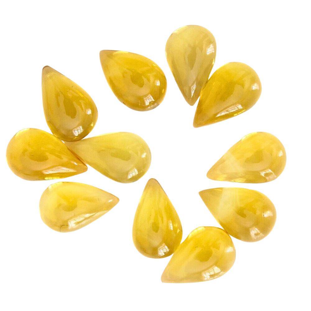Natural Citrine Cabochon Pear Shape Fine Quality Loose Gemstone at Wholesale Rates (Rs 50/Carat)