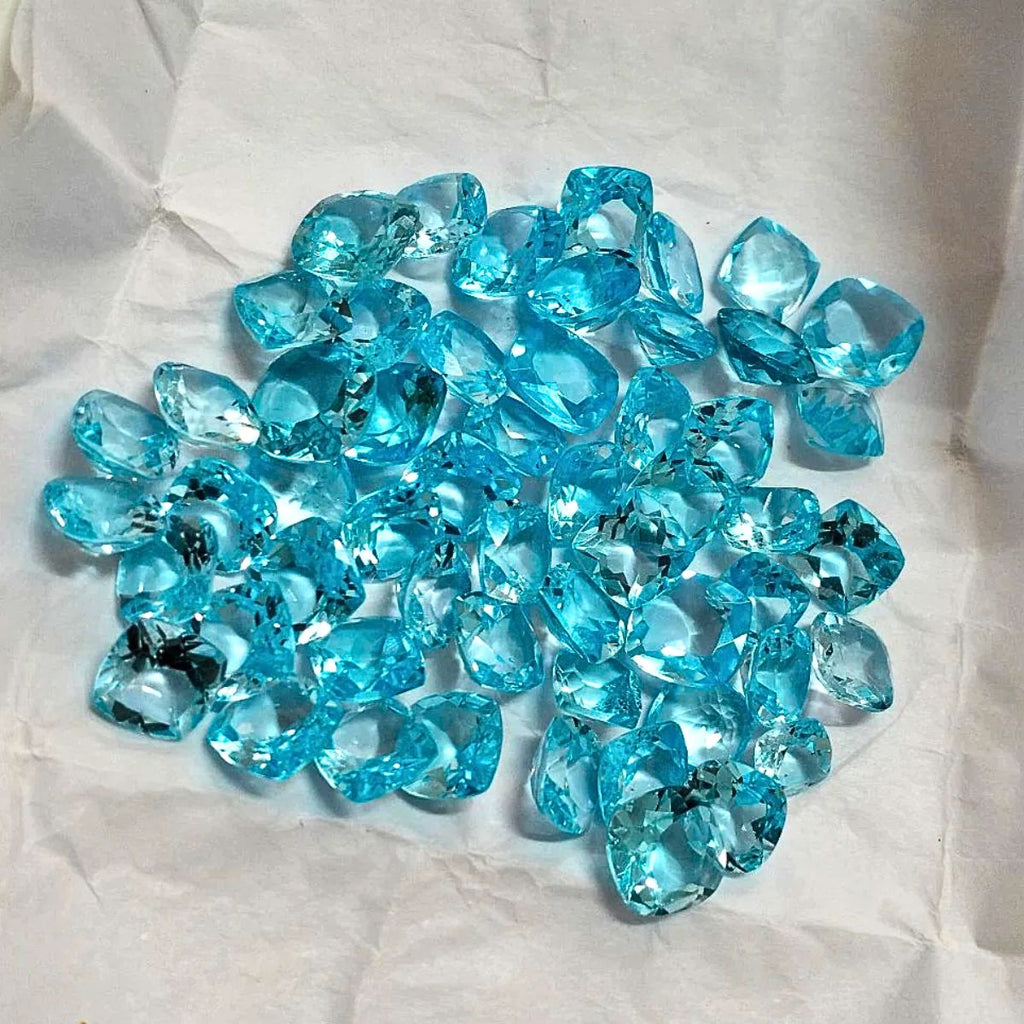 Natural Blue Topaz Faceted Checker Cushion Shape Fine Quality Loose Gemstone at Wholesale Rates (Rs 125/Carat)