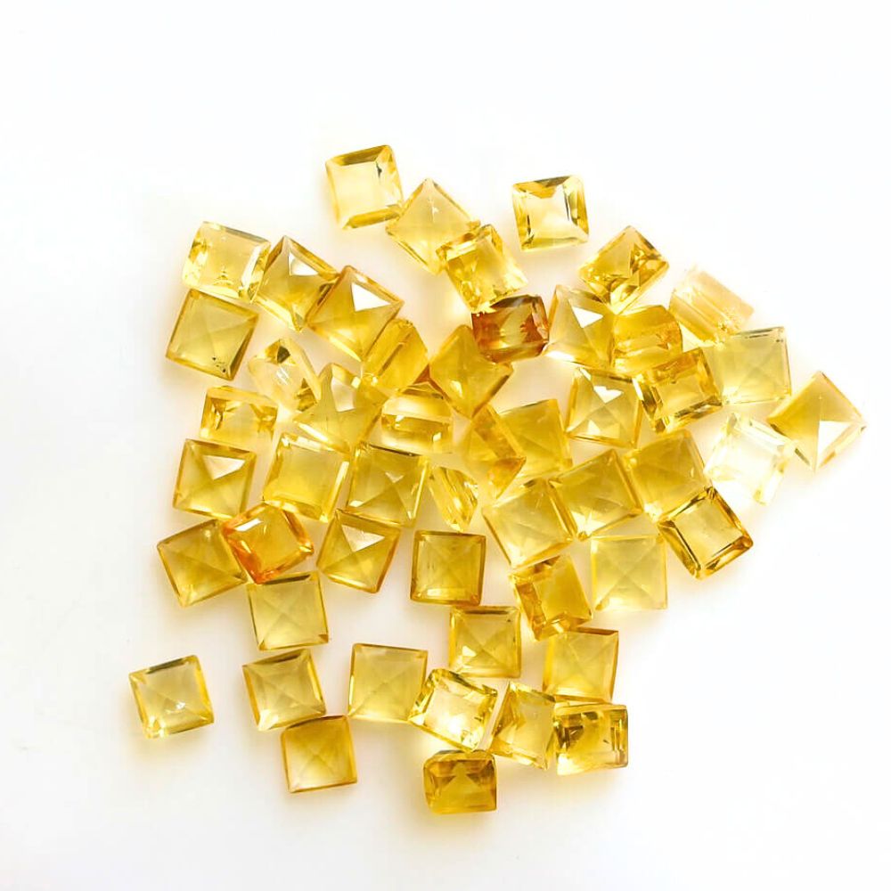 Natural Citrine Square Shape Fine Quality Loose Gemstone at Wholesale Rates (Rs 50/Carat)