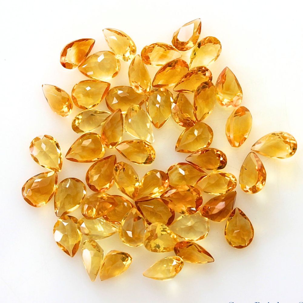 Natural Citrine Pear Shape Fine Quality Loose Gemstone at Wholesale Rates (Rs 50/Carat)