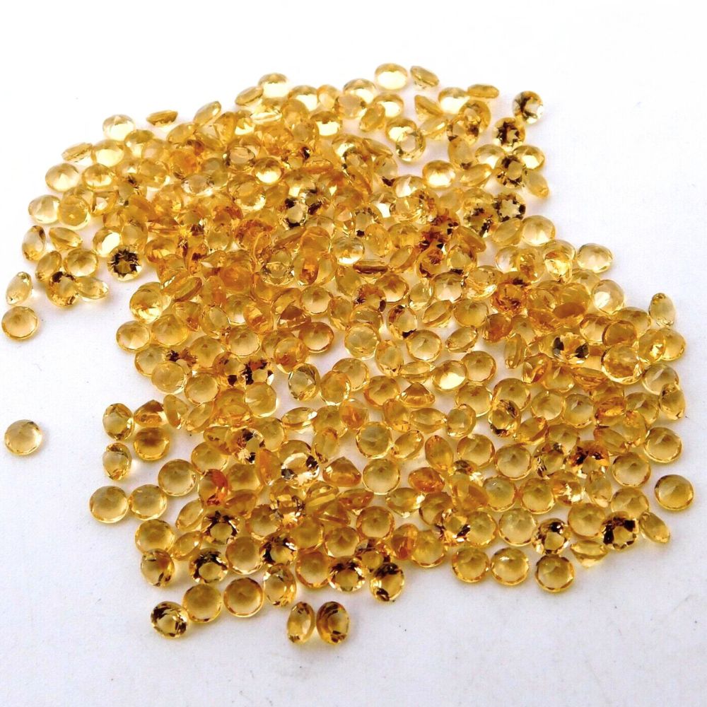 Natural Citrine Round Shape Fine Quality Loose Gemstone at Wholesale Rates (Rs 50/Carat)