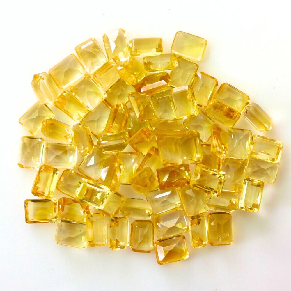 Natural Citrine Rectangle Shape Fine Quality Loose Gemstone at Wholesale Rates (Rs 50/Carat)
