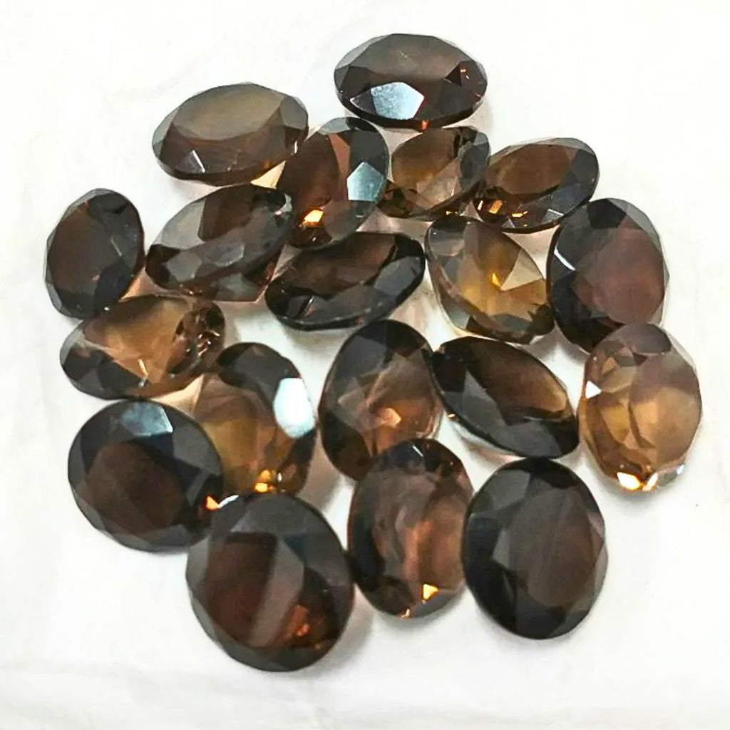 Natural Smokey Quartz Faceted Round Shape Fine Quality Loose Gemstone at Wholesale Rates (Rs 25/Carat)