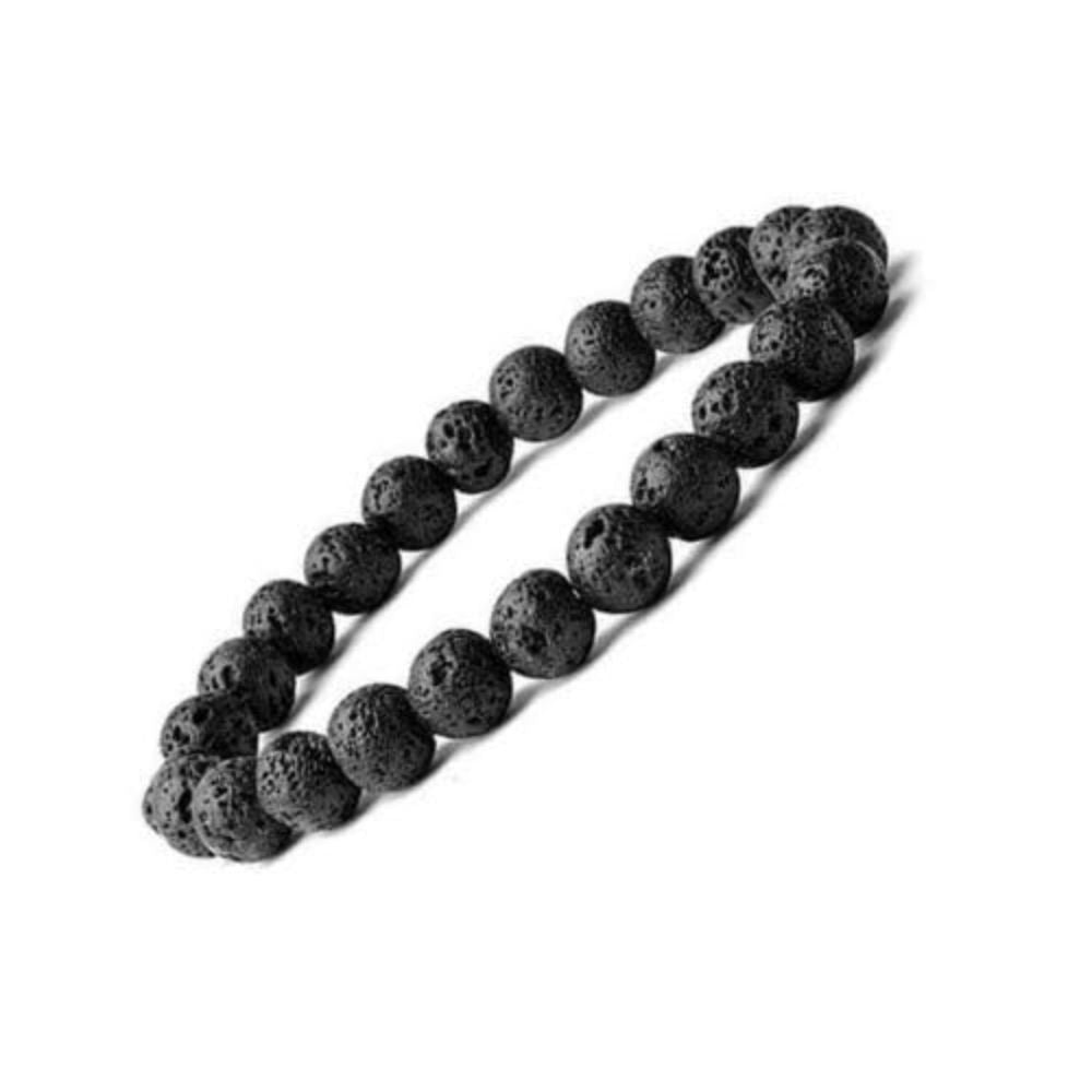 Natural Volcanic Lava & Semi Precious Stones Chakra Healing Yoga Meditation Crystal Gemstones Round Beads Bracelet for Men and Women