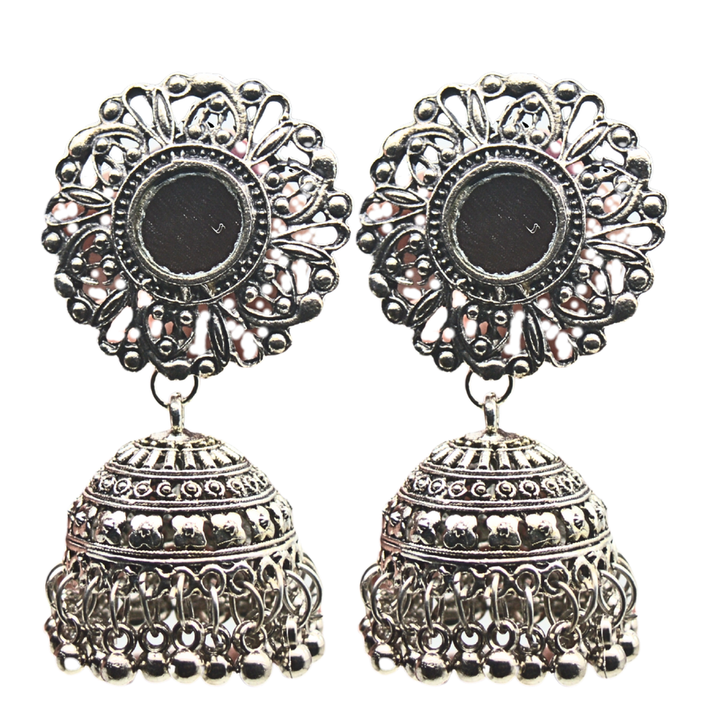 stunning silver oxidized jhumka earrings, a perfect blend of traditional craftsmanship and contemporary design for Women