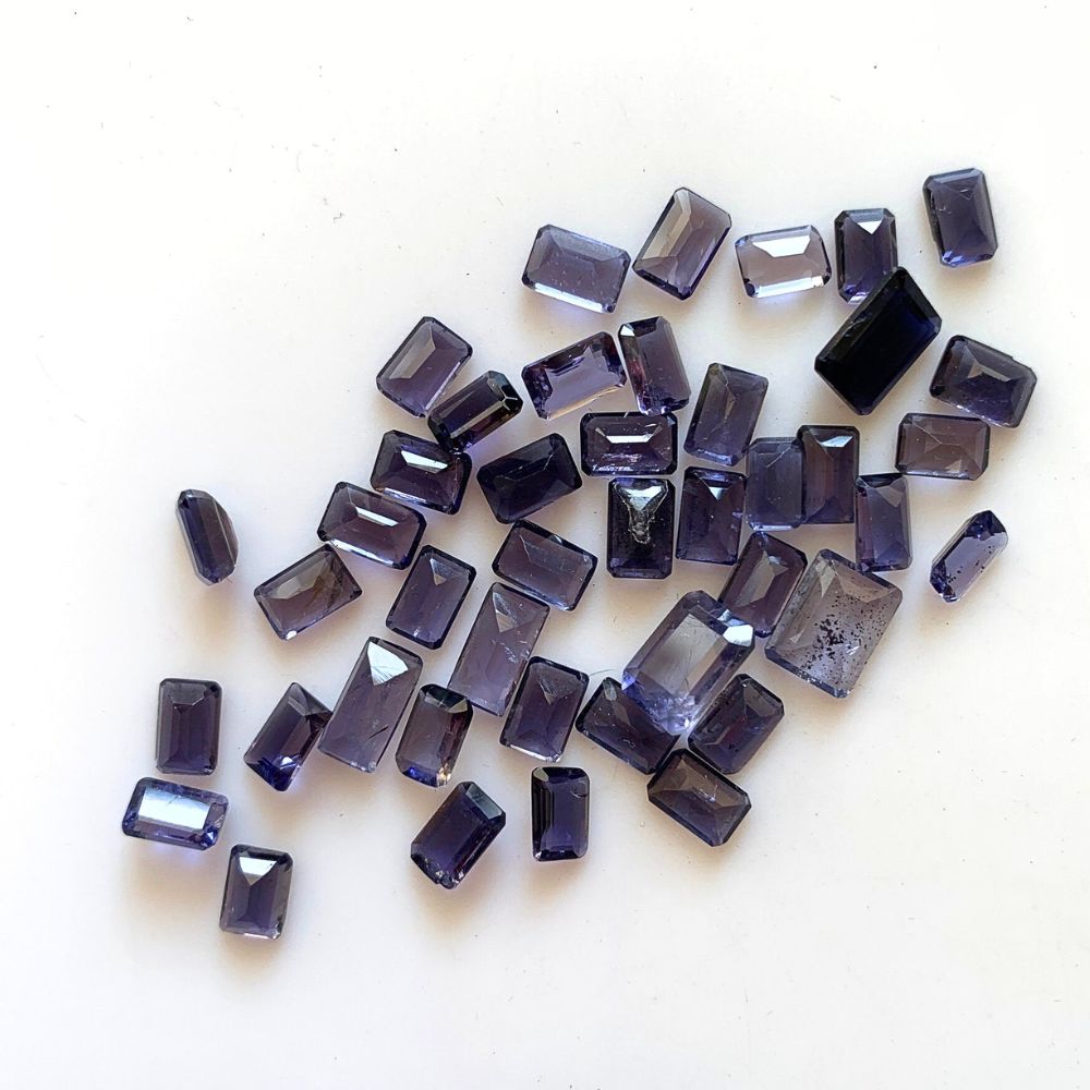 Natural Iolite Faceted Rectangle Shape Fine Quality Loose Gemstone at Wholesale Rates (Rs 45/Carat)