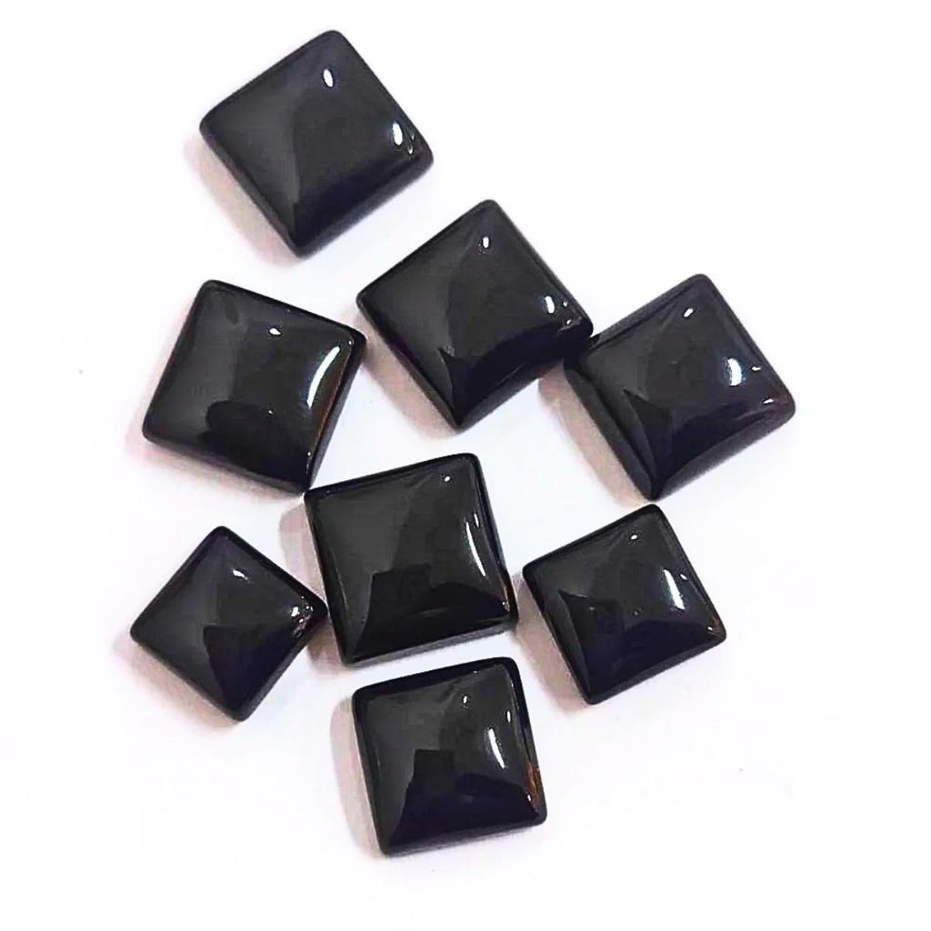 Natural Black Onyx Cabochon Square Shape Fine Quality Loose Gemstone at Wholesale Rates (Rs 15/Carat)