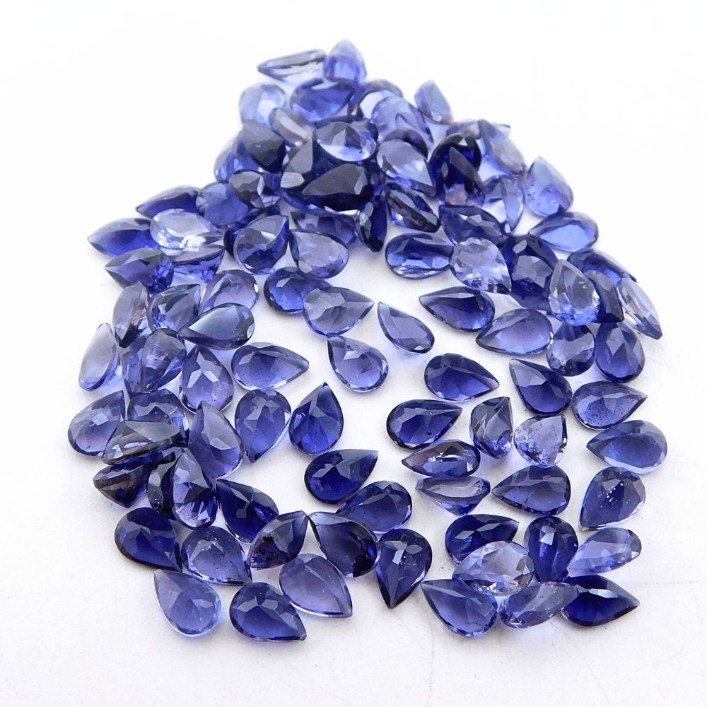 Natural Iolite Faceted Pear Shape Fine Quality Loose Gemstone at Wholesale Rates (Rs 45/Carat)