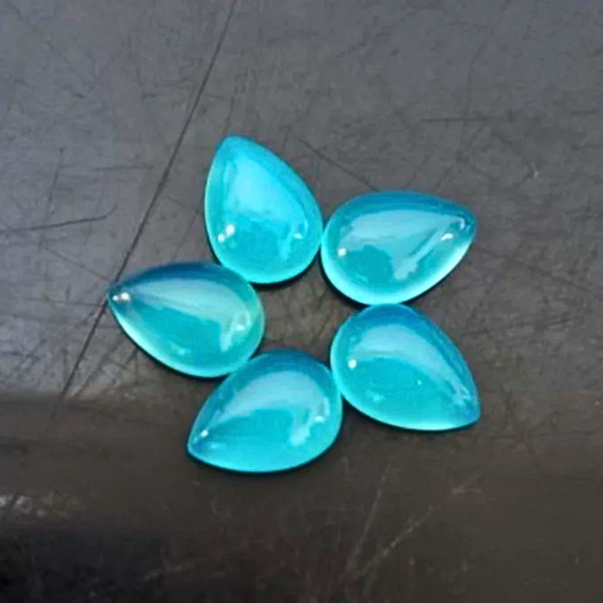 AAA Quality 10 Pieces Natural orders Blue Chalcedony 20x20 mm Trillion cabochons Loose Gemstone Calibrated