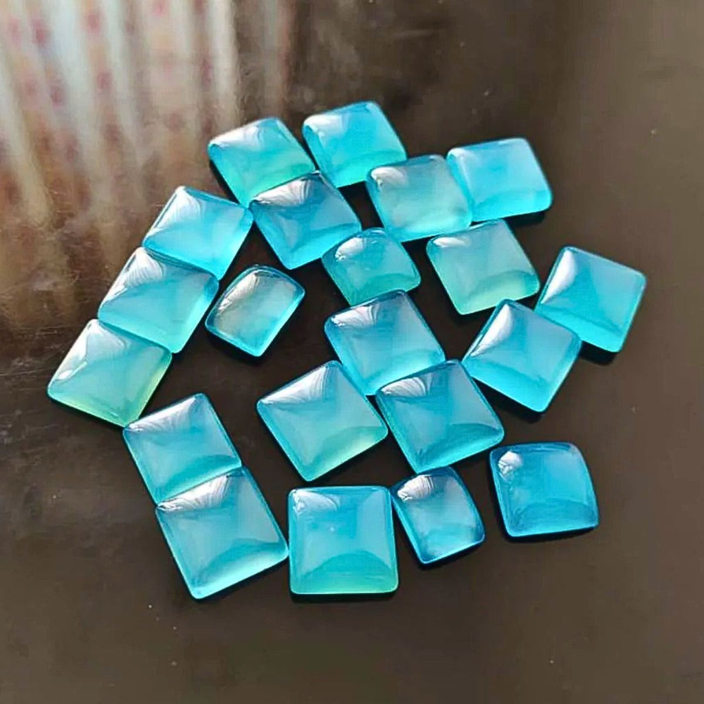 Natural Blue Chalcedony Cabochon Square Shape Fine Quality Loose Gemstone at Wholesale Rates (Rs 20/Carat)