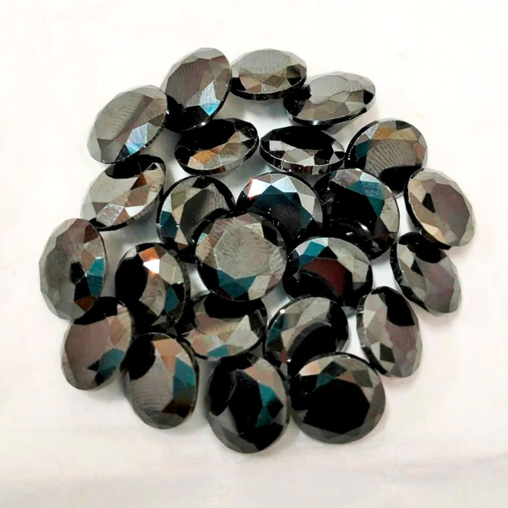 Created Black Cubic Zircon Round Shape Fine Quality Loose Gemstone at Wholesale Rates (Rs 4/Carat)