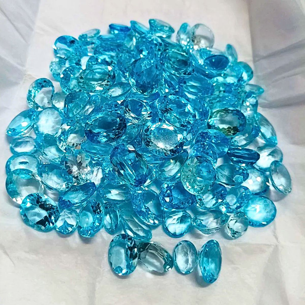 Natural Blue Topaz Oval Shape Fine Quality Loose Gemstone at Wholesale Rates (Rs 125/Carat)