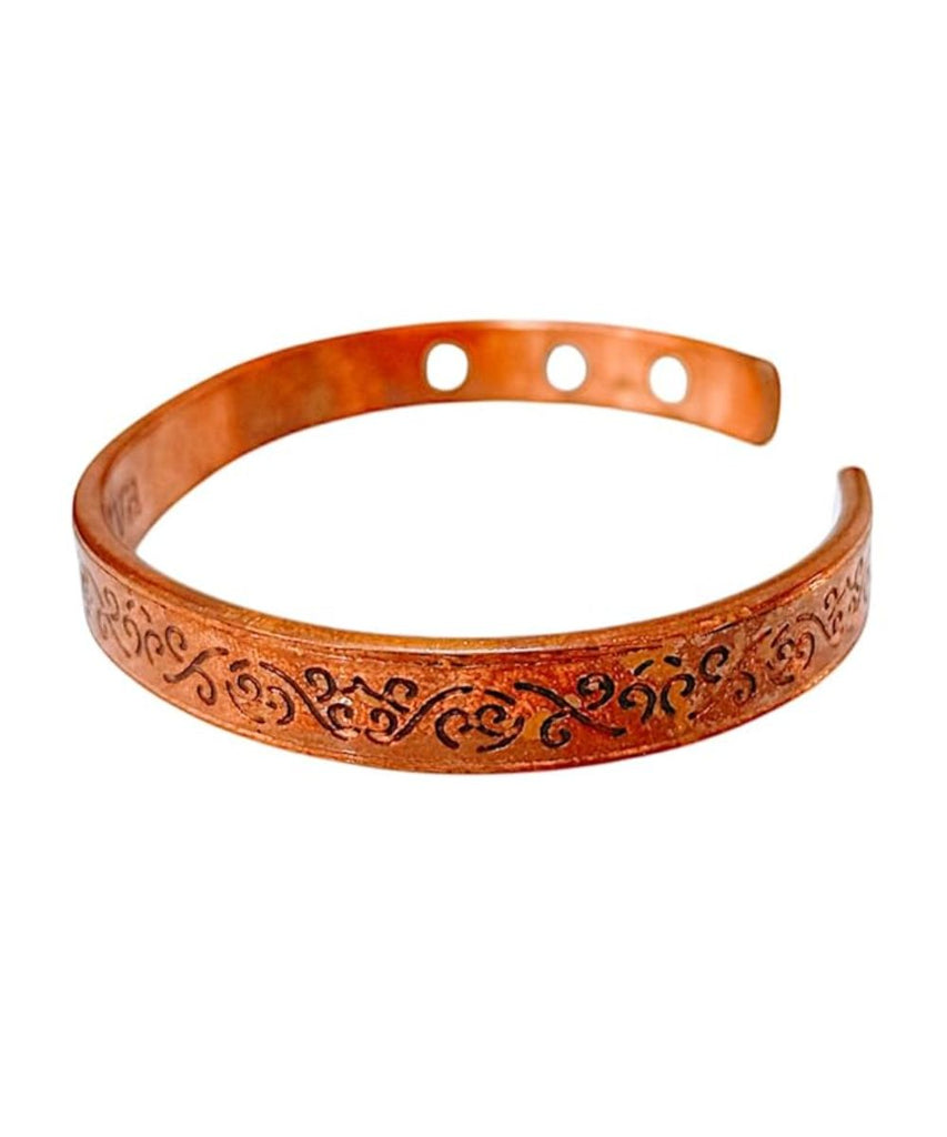 Chakradhari Flat Pure Copper Brass Peace Healing Chakra Jewelry Kada for Women and Men