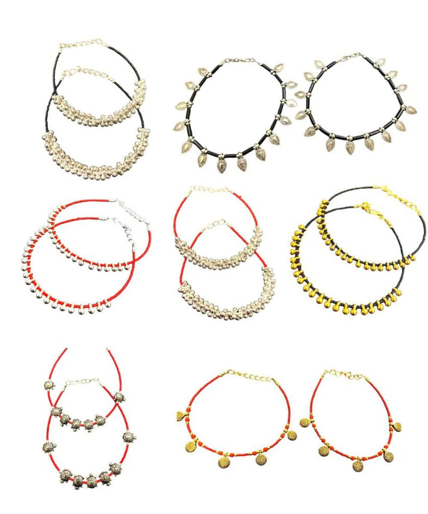 Black Oxidised Bead Anklet Gifts Any Random Combo Pack will come with Stylish Fashion Anklet for Women (Combo of 20)