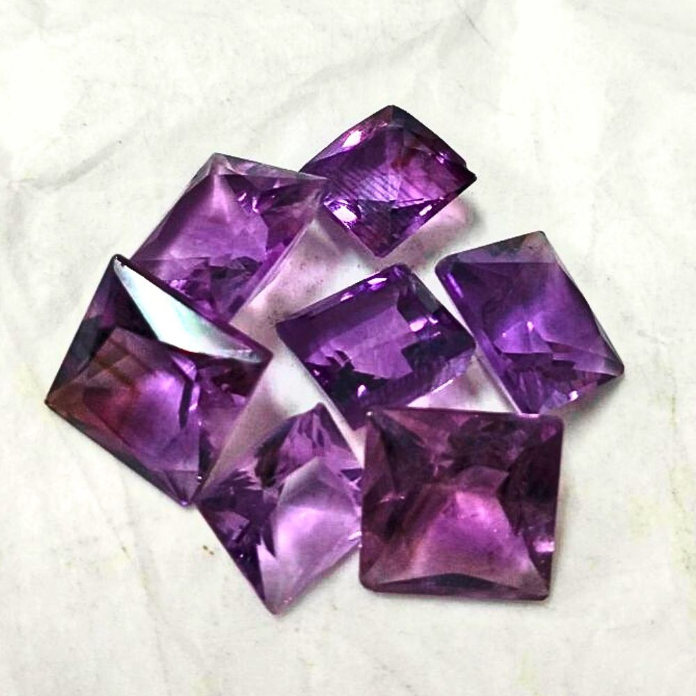 Natural Amethyst Square Shape Fine Quality Loose Gemstone at Wholesale Rates (Rs 45/Carat)