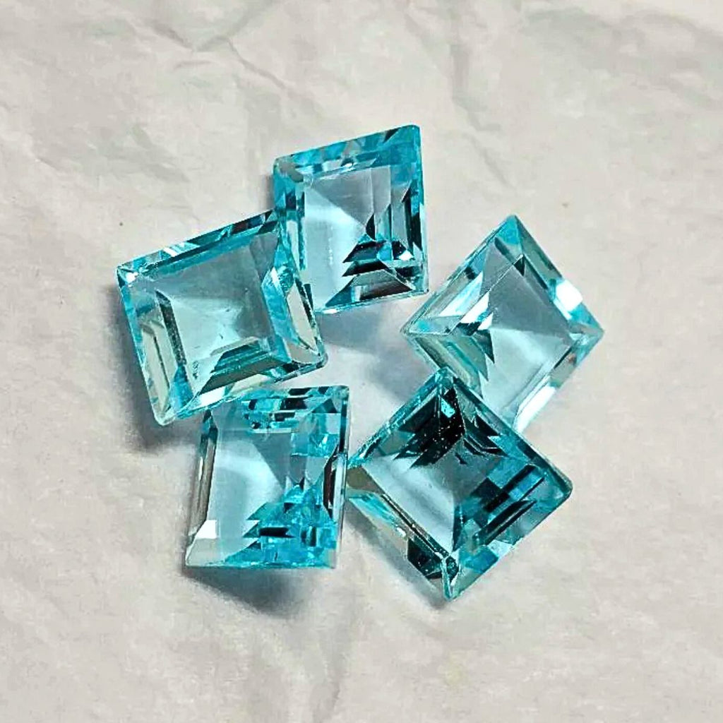 Natural Blue Topaz Square Shape Fine Quality Loose Gemstone at Wholesale Rates (Rs 125/Carat)