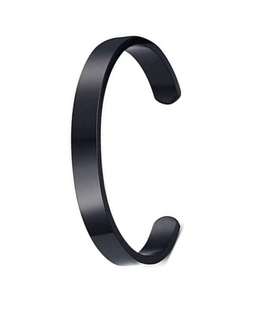 Black cuff Bracelet Stylish bracelet for women & Men Accessories Jewellery for Adjustable Stainless Steel