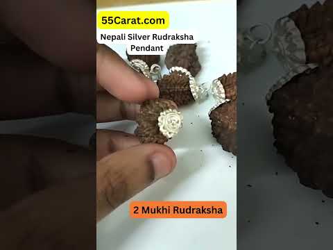 Natural 2 Mukhi Nepali Rudraksha Silver Pendant at Wholesale Rates (Rs 380/Piece)
