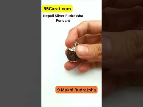 Natural 9 Mukhi Nepali Rudraksha Silver Pendant at Wholesale Rates (Rs 1800/Piece)