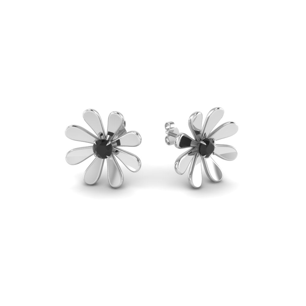 Choose Your Gemstone 925 Sterling Silver Daisy Flower Stud Earring Round Shaped Sparkling Dainty Floral Pattern Everyday Lightweight Casual Wear Modern Design for Womens, Girls and Ladies