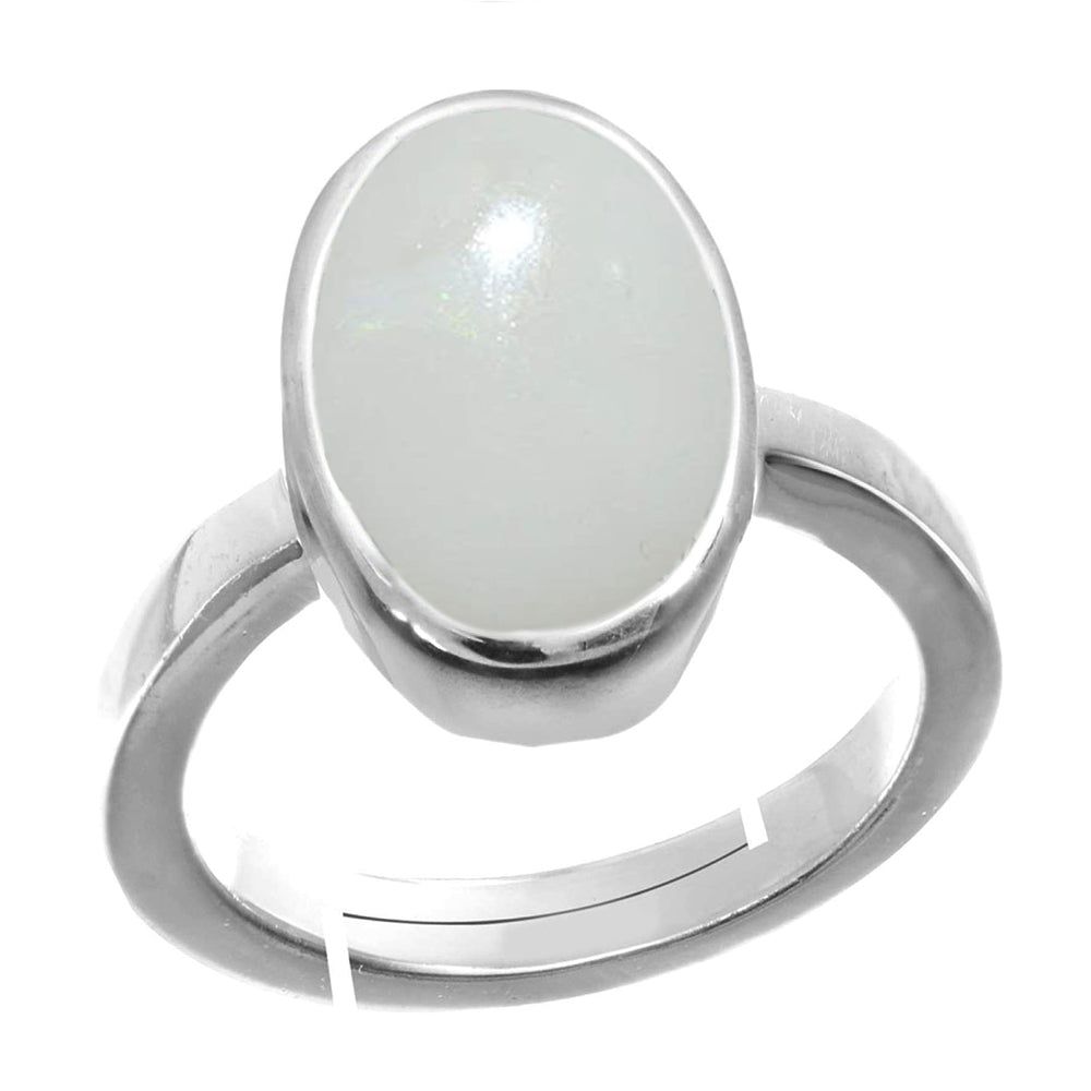 Natural Opal-(upal) October Month-stone-Sterling Silver-Adjustable Ring  2.25 to 9.25 ratti Simple Oval Shape For Mens & Womens ring size IND:6-30