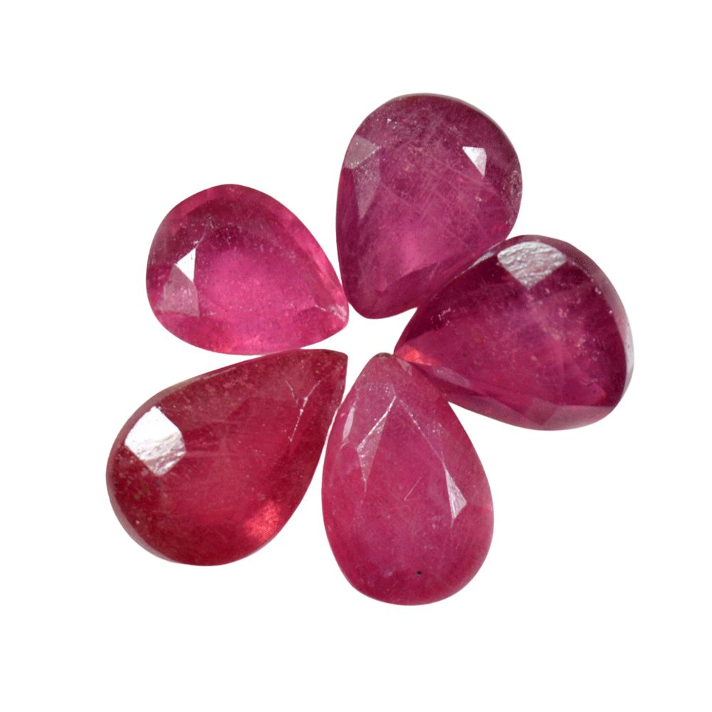 Natural Ruby Pear Shape Fine Quality Loose Gemstone at Wholesale Rates (Rs 150/Carat)