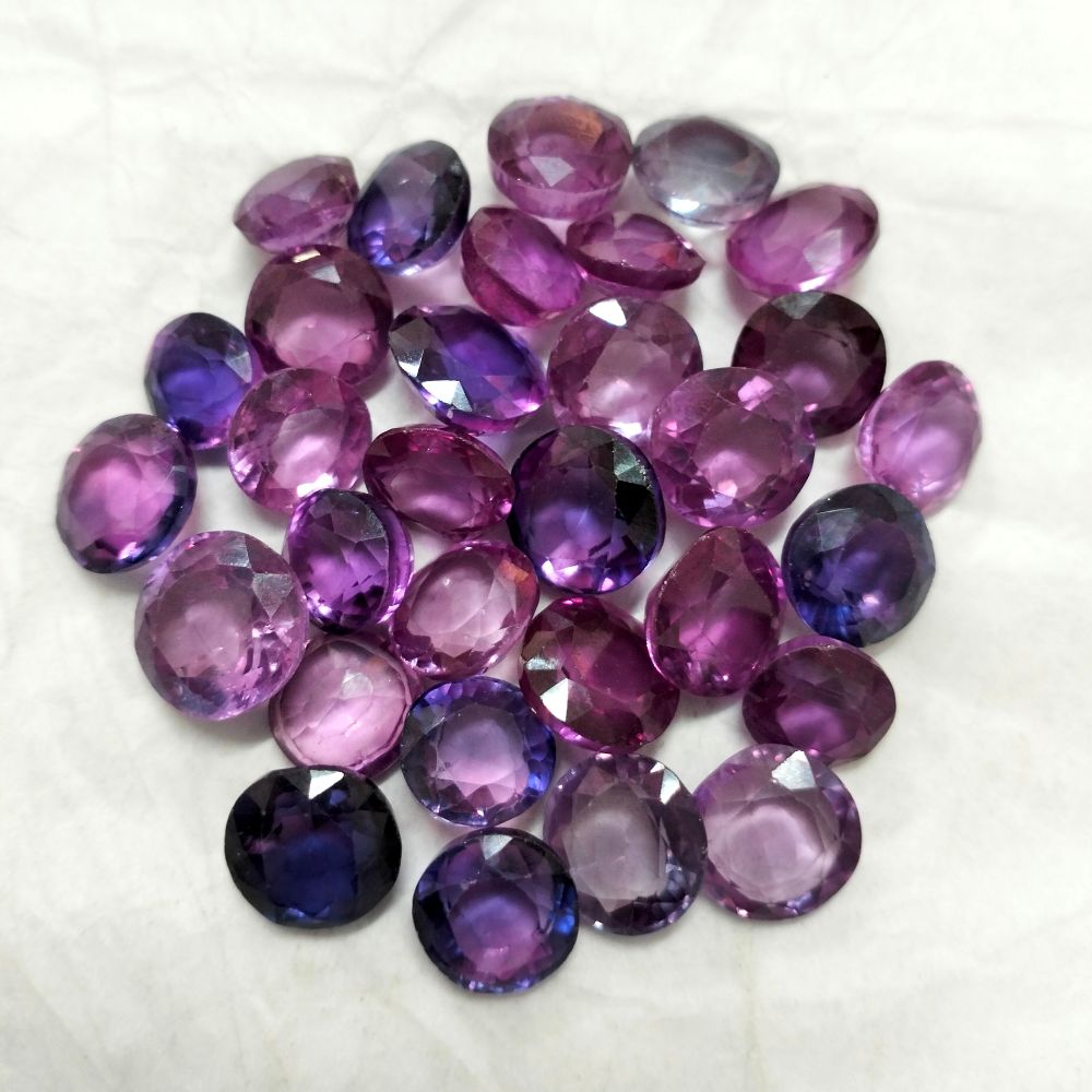 Lab Created Alexandrite Round Shape Fine Quality Loose Gemstone at Wholesale Rates (Rs 30/Carat)