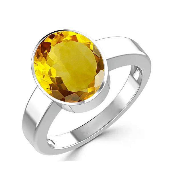 Natural Citrine (Sunella) November month stone 925 Sterling Silver Ring to ratti Simple Oval Shape For Mens Womens ring size IND:6-28