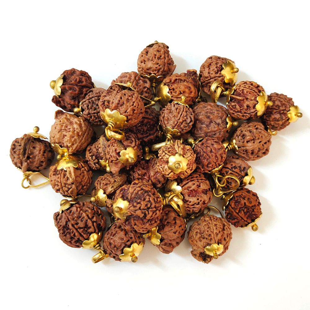 Natural Shri Ganesh Nepali Rudraksha Gold Plated Pendant at Wholesale Rates (Rs 120/Piece)