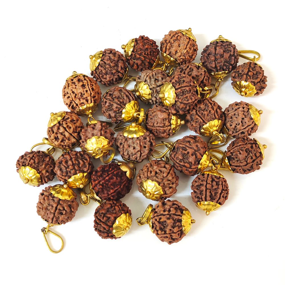 Natural 6 Mukhi Nepali Rudraksha Gold Plated Pendant at Wholesale Rates (Rs 50/Piece)