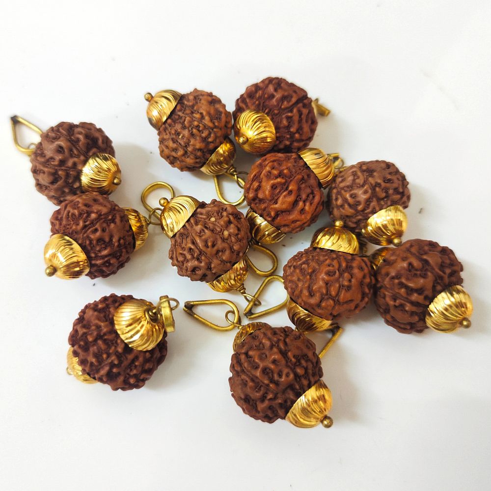 Natural 7 Mukhi Indonesia Rudraksha Gold Plated Pendant at Wholesale Rates (Rs 85/Piece)