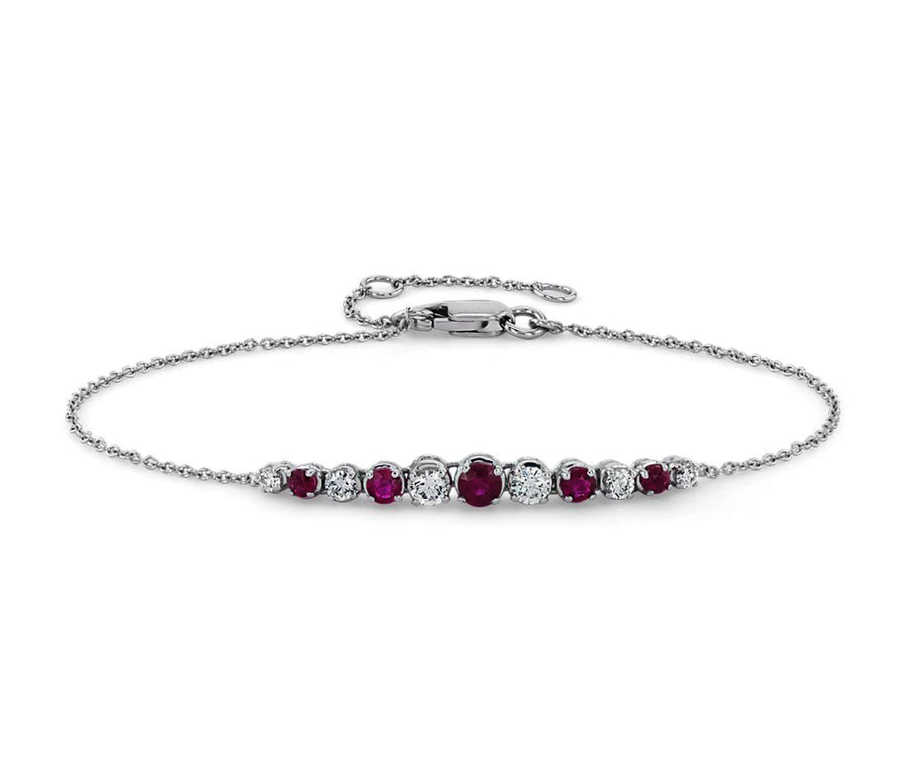 Choose Your Gemstone Color 925 Sterling Silver Curve Tennis Bracelet Cable Chain Lobster Claw Birthstone Bracelet Jewelry for women and Girls Size In 6.5 To 8