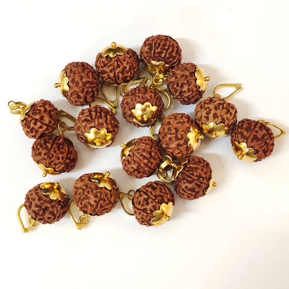 Natural 8 Mukhi Indonesia Rudraksha Gold Plated Pendant at Wholesale Rates (Rs 170/Piece)