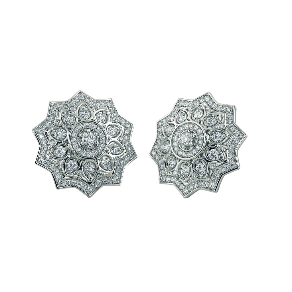 925 Sterling Silver Women's Stud Halo Earrings Bulk Rate 150/Gram Design-30