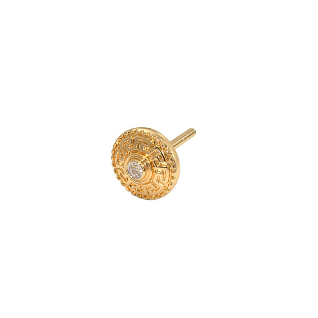18k Gold Plated 925 Sterling Silver Men's Earrings Bulk Rate 160/Gram Design-7
