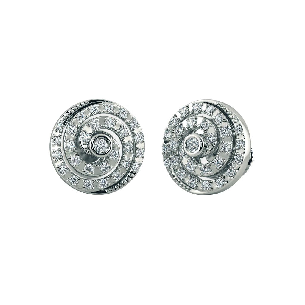 925 Sterling Silver Women's Stud Halo Earrings Bulk Rate 150/Gram Design-36