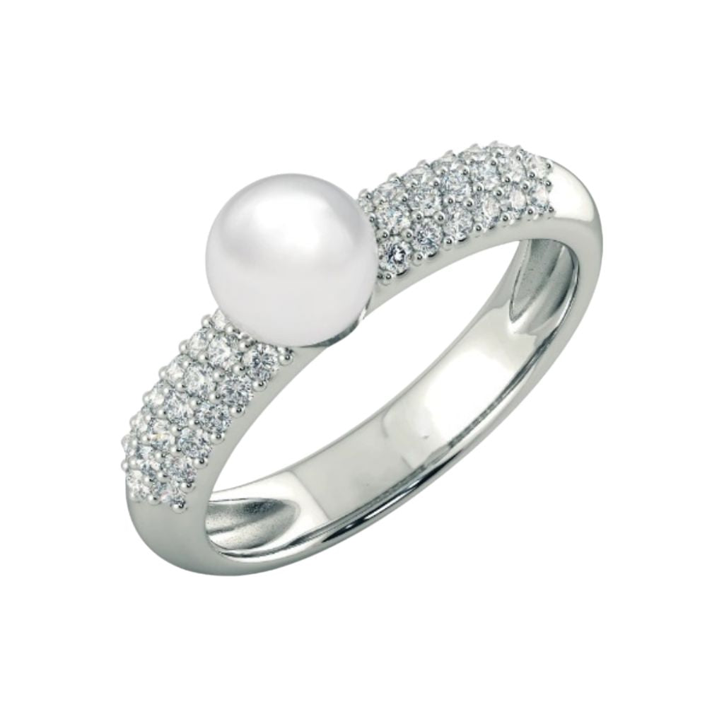 925 Sterling Silver Women's Pearl Rings Bulk Rate 150/Gram Design-3