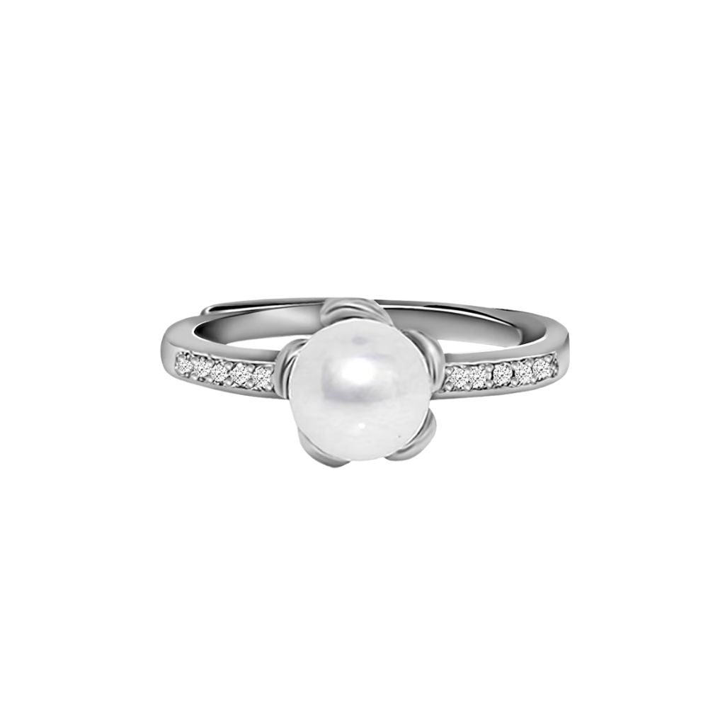 925 Sterling Silver Women's Pearl Rings Bulk Rate 150/Gram Design-18