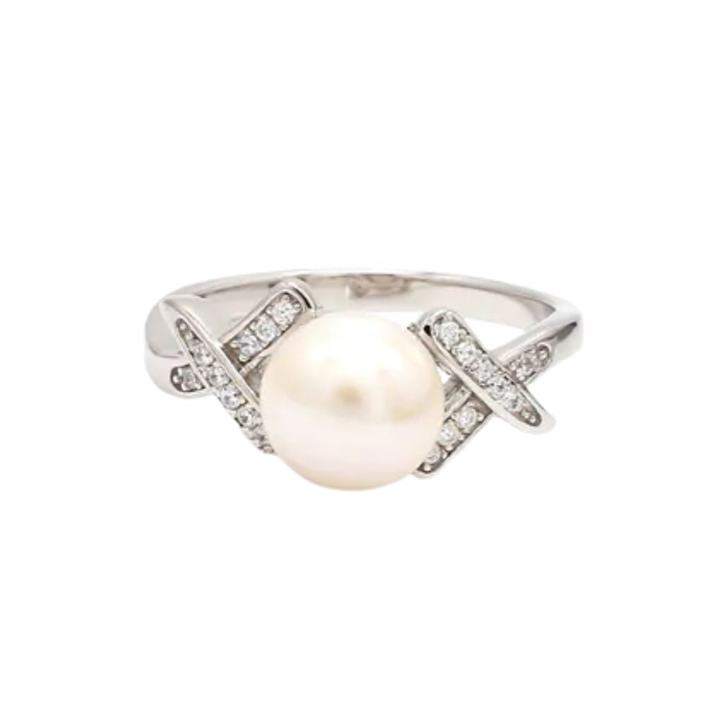 925 Sterling Silver Women's Pearl Rings Bulk Rate 150/Gram Design-19