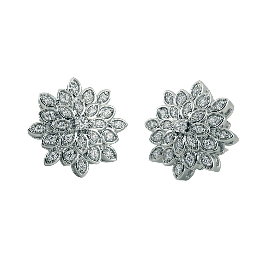 925 Sterling Silver Women's Stud Halo Earrings Bulk Rate 150/Gram Design-1